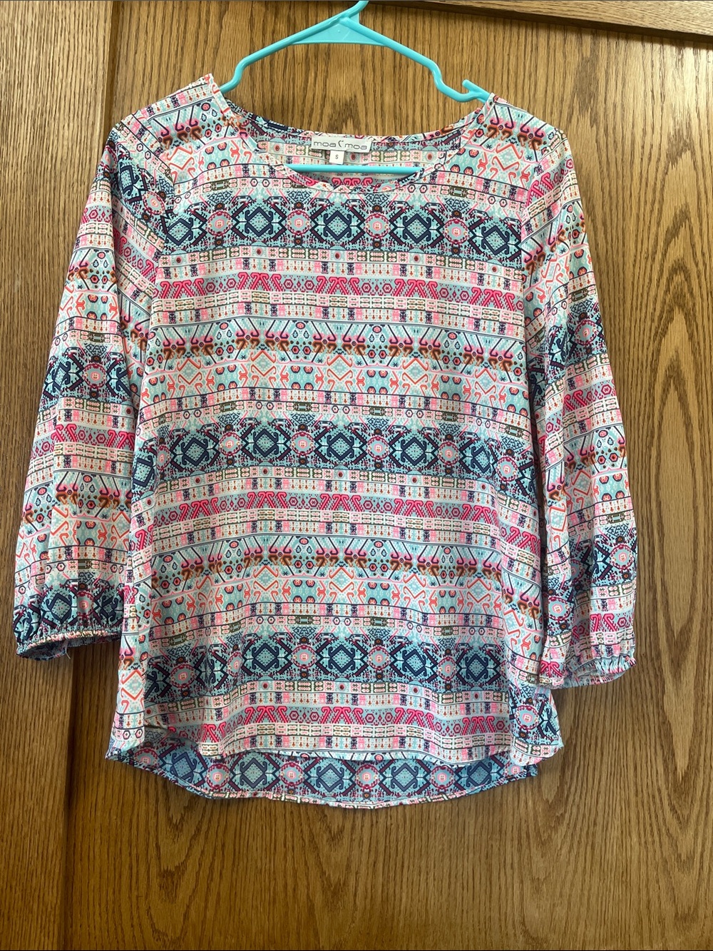 Maeve Pink, Blue & White Geometric Print Tunic